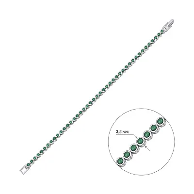Серебряный браслет с ониксом (арт. 7509/4836оз)