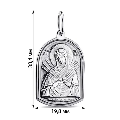 Серебряная ладанка Божья Матерь Семистрельная (арт. 7517/076/2пю)