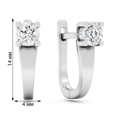 Серьги из белого золота с бриллиантами (арт. С011736015б)