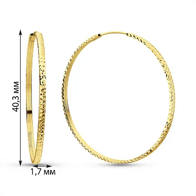 Серьги-кольца из желтого золота  (арт. 1091814/40ж)