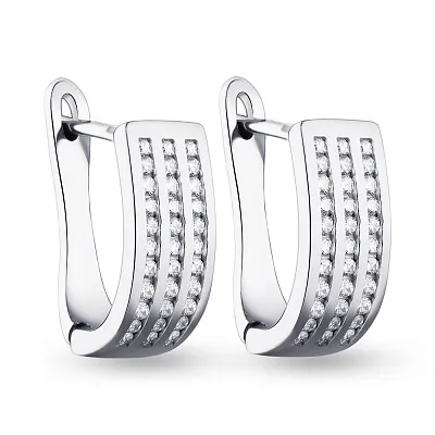 Серьги из серебра с фианитами (арт. 7502/2519)