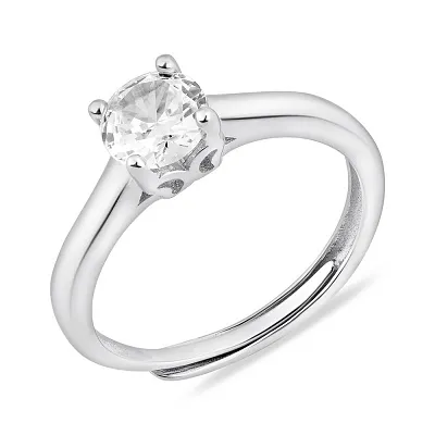 Серебряное кольцо с одним фианитом (арт. 7501/8099)