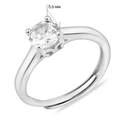 Серебряное кольцо с одним фианитом (арт. 7501/8099)