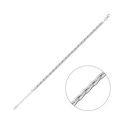 Серебряный браслет на ногу без камней  (арт. 7509/4853н)