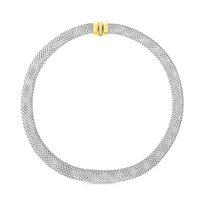 Массивное колье из желтого и белого золота (арт. 350400жб)