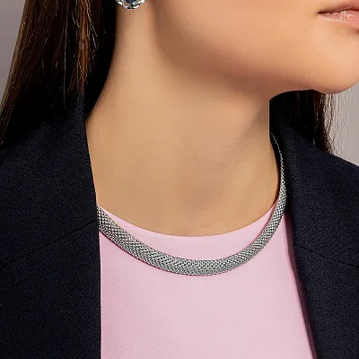Массивное колье из желтого и белого золота (арт. 350400жб)