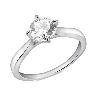 Серебряное кольцо с одним фианитом (арт. 7501/7027)