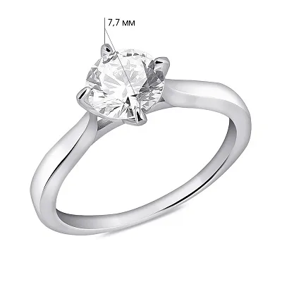 Серебряное кольцо с одним фианитом (арт. 7501/7027)