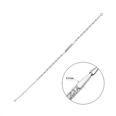 Браслет из серебра с фианитами (арт. 7509/Б2Ф/410-16,5)