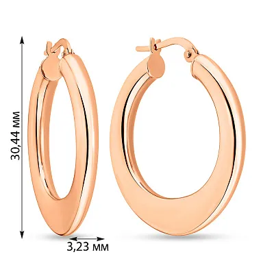 Серьги-кольца из красного золота  (арт. 107769/30)