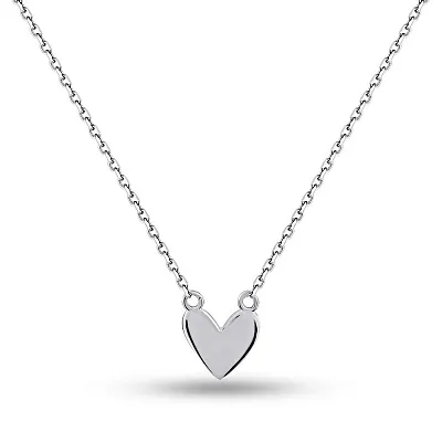 Серебряное колье Сердце без камней (арт. 7507/2209)