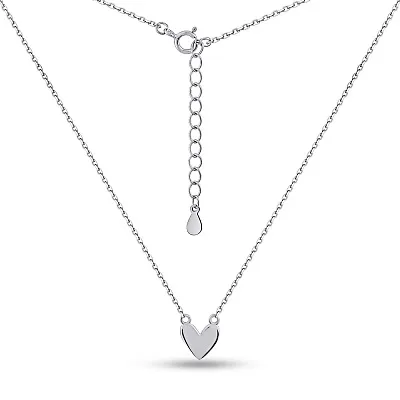 Серебряное колье Сердце без камней (арт. 7507/2209)