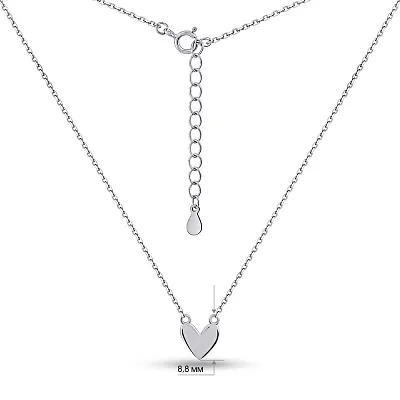 Серебряное колье Сердце без камней (арт. 7507/2209)