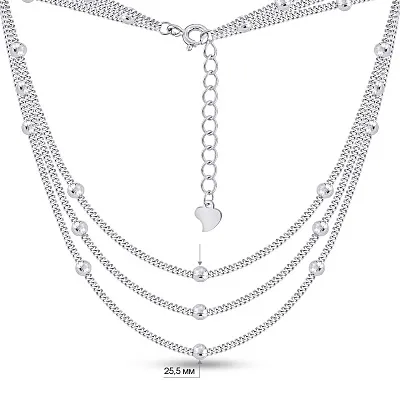 Серебряное многослойное колье (арт. 7507/2219)
