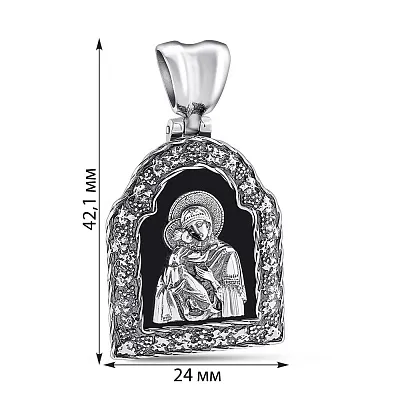 Серебряная ладанка Божья Матерь  (арт. 7917/2051)