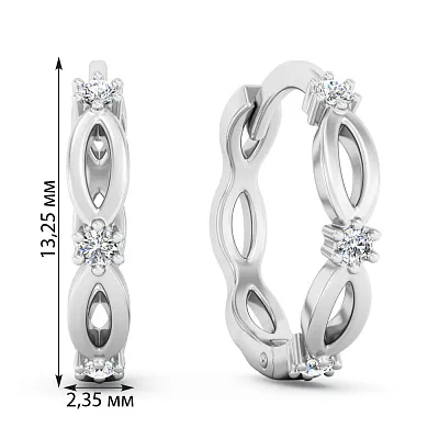 Серьги из белого золота с бриллиантами  (арт. С011859010б)
