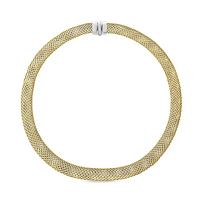 Массивное колье из белого и желтого золота (арт. 350400бж)