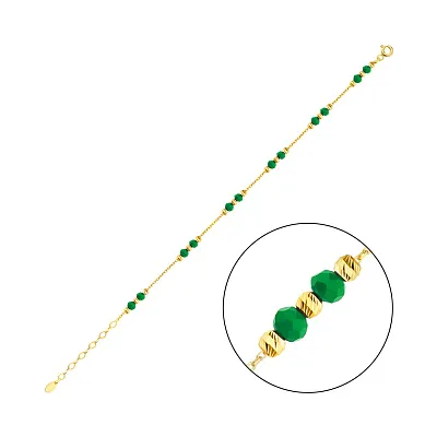 Серебряный браслет с ониксом (арт. 7509/3951жоз)