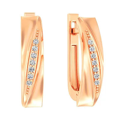Серьги из красного золота с бриллиантами (арт. С011248005)