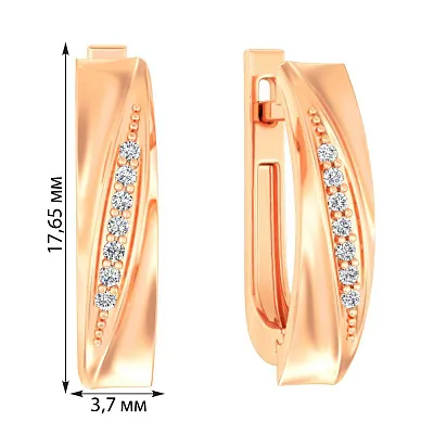Серьги из красного золота с бриллиантами (арт. С011248005)