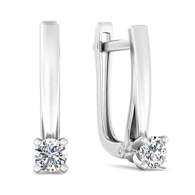 Серьги из белого золота с бриллиантами (арт. С011304030б)