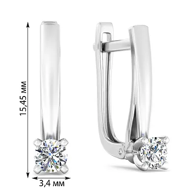 Серьги из белого золота с бриллиантами (арт. С011304030б)