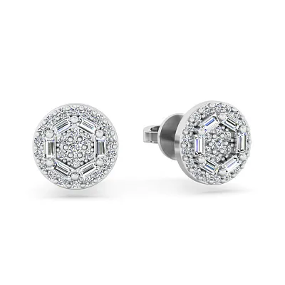 Серьги из белого золота с бриллиантами (арт. Т011353030б)