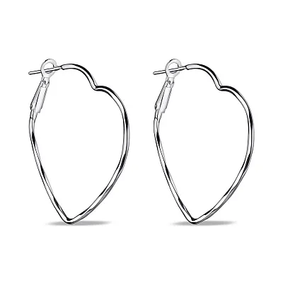 Серебряные серьги Сердце без камней (арт. 7502/9830)