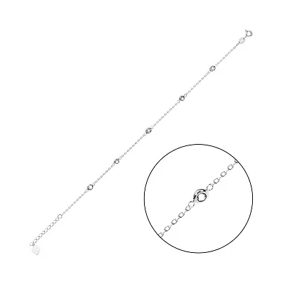 Серебряный браслет на ногу с фианитами (арт. 7509/2289н)