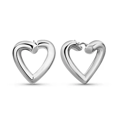 Серьги Francelli из белого золота Сердце без камней (арт. е1091987/30б)