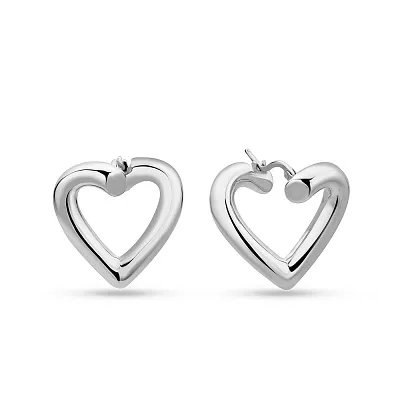Серьги Francelli из белого золота Сердце без камней (арт. е1091987/20б)