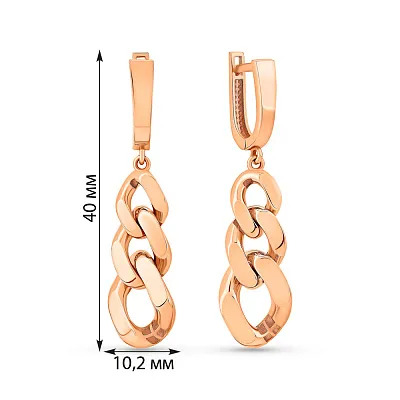 Серьги-подвески из красного золота (арт. 109831)