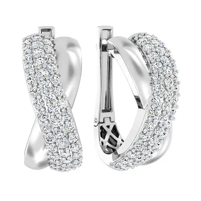 Серьги из белого золота с бриллиантами (арт. С011306100б)