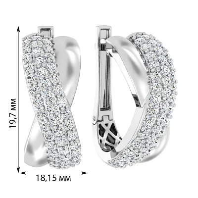 Серьги из белого золота с бриллиантами (арт. С011306100б)