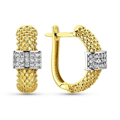Серьги из желтого золота с фианитами (арт. 1092013жр)