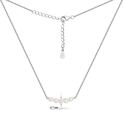 Серебряное колье с жемчугом (арт. 7507/2308жб)