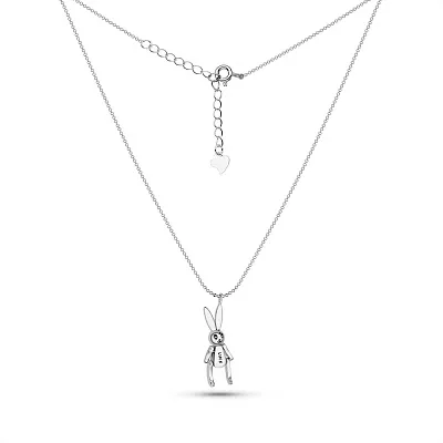 Серебряное колье Зайчик без камней (арт. 7507/2252)