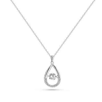 Серебряное колье Капля с фианитами (арт. 7507/2281)