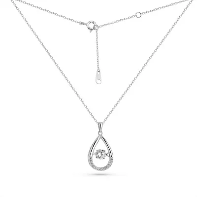 Серебряное колье Капля с фианитами (арт. 7507/2281)