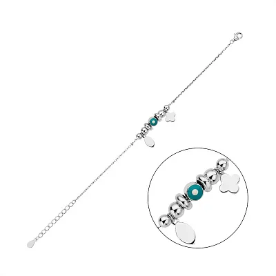 Серебряный браслет с эмалью (арт. 7509/4921ебрзб)